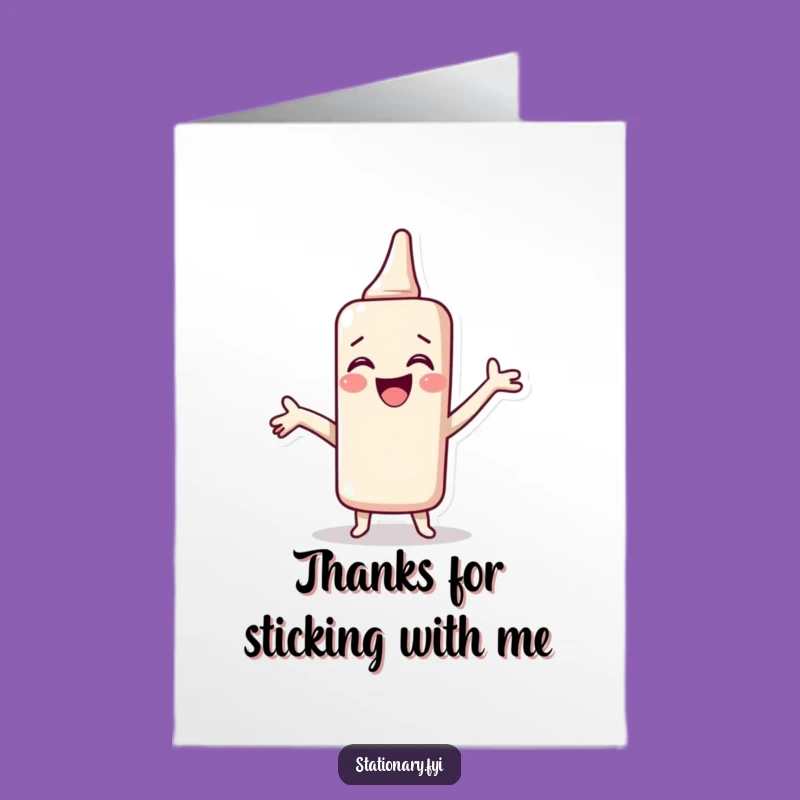 Free Printable Thank You Card: Glue Stick Thanks - Funny Downloadable Note