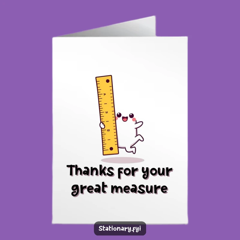 Free Printable Thank You Card: Kawaii Ruler Cartwheel, Straight Downloadable