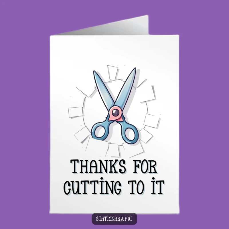 Free Printable Thank You Card: Scissors Snip Thanks - Funny Downloadable Note