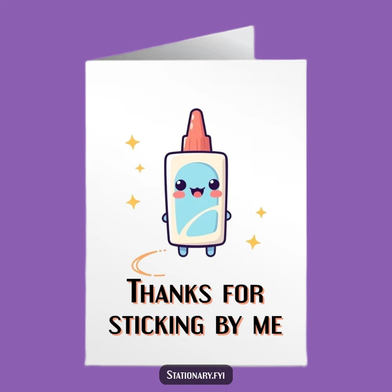 Free Printable Thank You Card: Sparkly Glue Stick - Gratitude with Sparkle