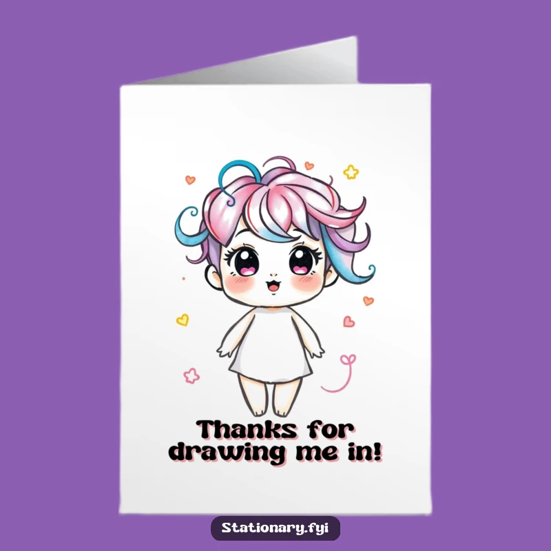 Marker Thank You Card: Free Printable Funny Swirls Downloadable Gift