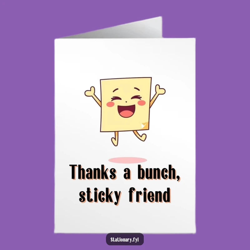 Free Printable Sticky Note Thank You Card: Express Gratitude with Humorous Downloadable Cheer