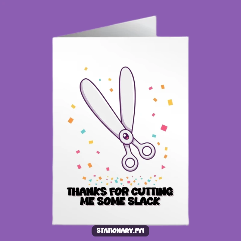Free Printable Thank You Card: Giggle Scissors' Confetti - Funny Downloadable Gift