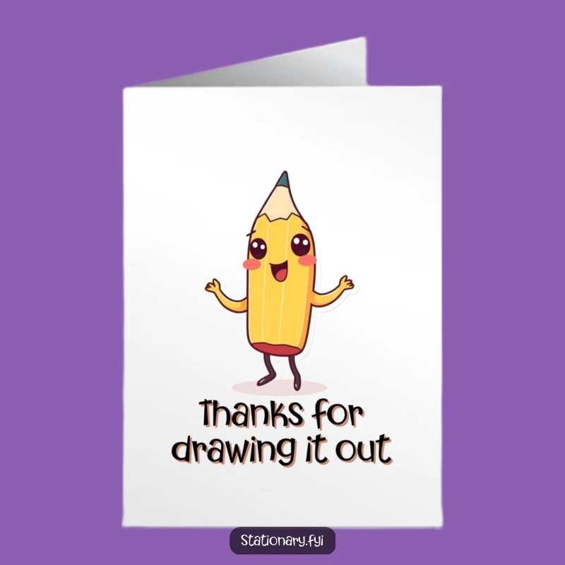 Free Printable Thank You Card: Dancing Pencil Gratitude - Funny Downloadable Note