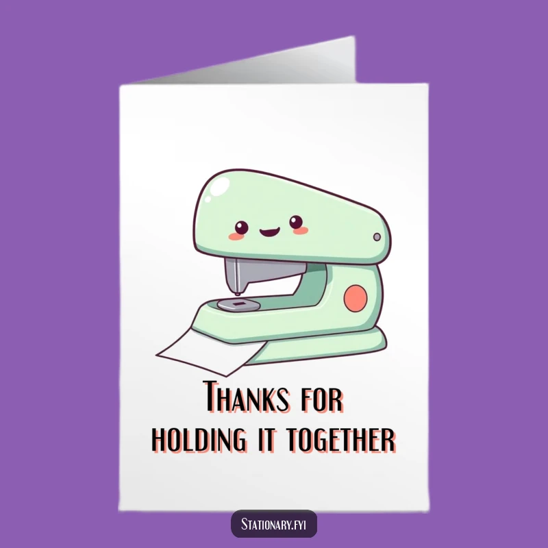 Free Printable Thank You Card: Stapler Thanks - Funny Downloadable Note