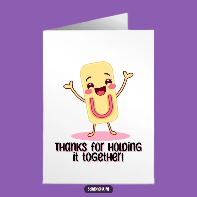 Free Printable Paper Clip Thank You Card - Humorous DIY Downloadable for Gratitude