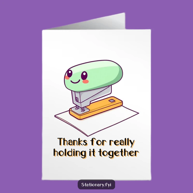 Free Printable Thank You Card: Zippy Stapler's Dash - Funny Downloadable Gift