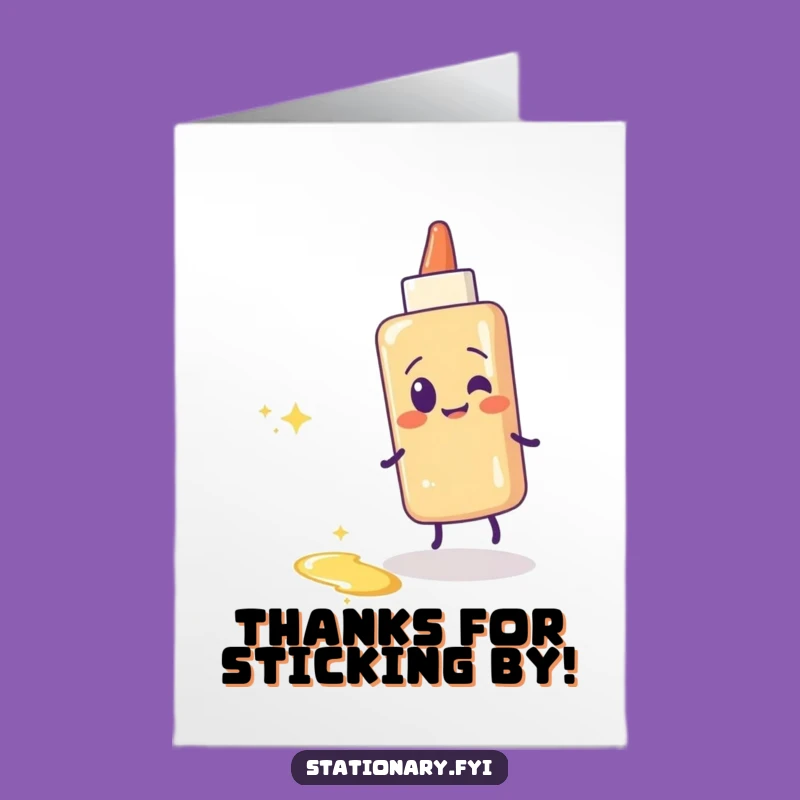 Free Printable Glue Stick Thank You Card: Sparkling Trail Humor, Funny Downloadable Gift