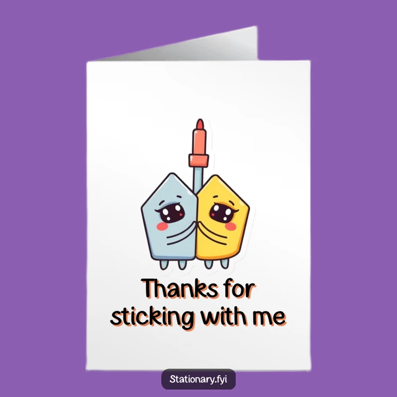 Free Printable Glue Stick Thank You Card: Curious Humor Downloadable Gratitude