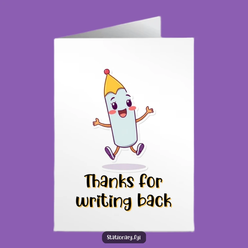 Free Printable Thank You Pen Card - Cheerful Skip Humor Downloadable Gift