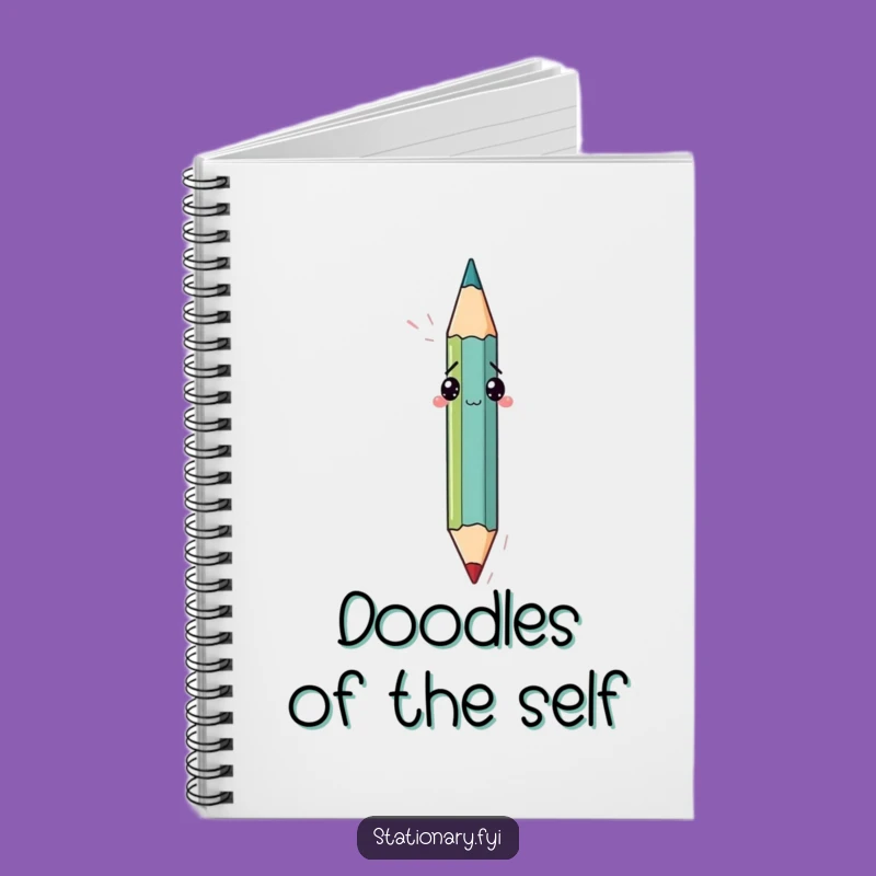 Funny Bewildered Pencil Drawing Itself Notebook, Jot Down Ideas Hilariously