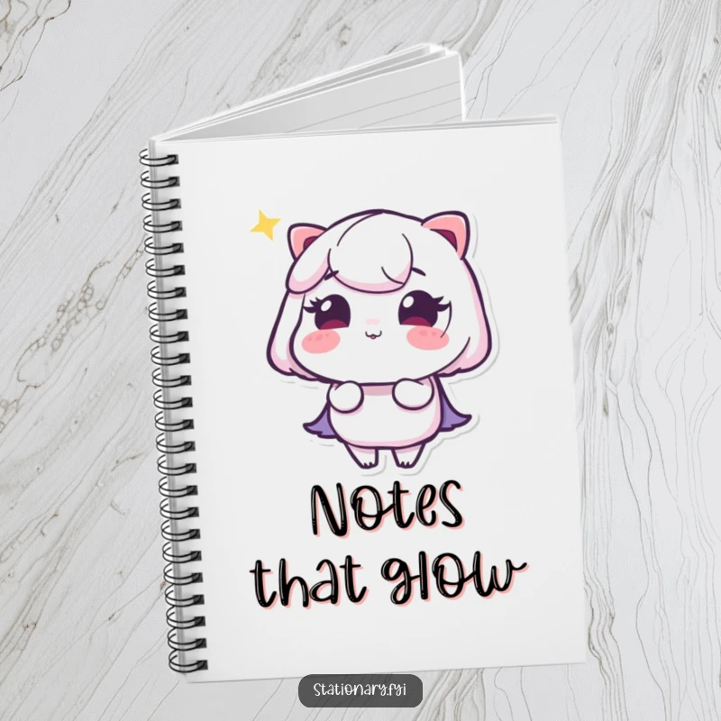 Funny notebook featuring a winking highlighter drawing a glowing line, ideal for jotting down bright ideas.