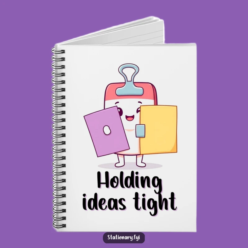 Funny Kawaii Binder Clip Notebook: Jot Down Ideas with Adorable, Organized Flair