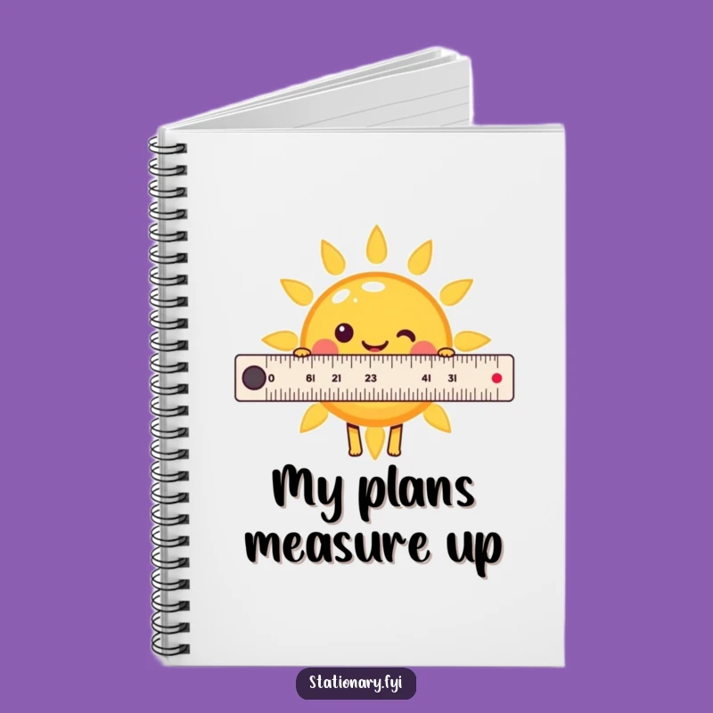 Funny Kawaii Ruler Sun Notebook - Measure Your Bright Ideas!