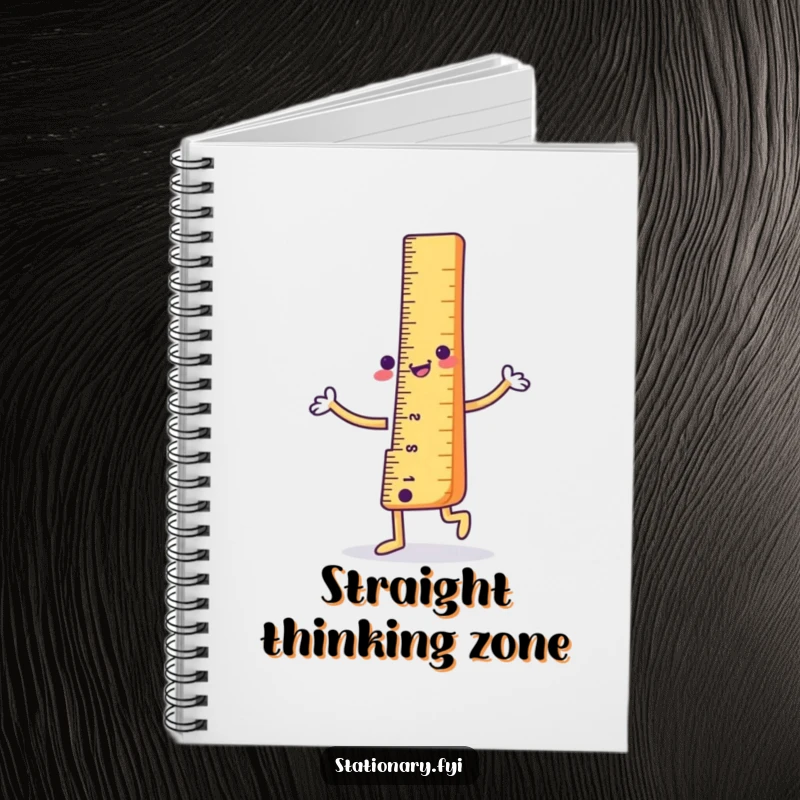 Funny Notebook: A happy ruler character dancing, perfect for note-taking and organizing thoughts with a humorous, precise design.