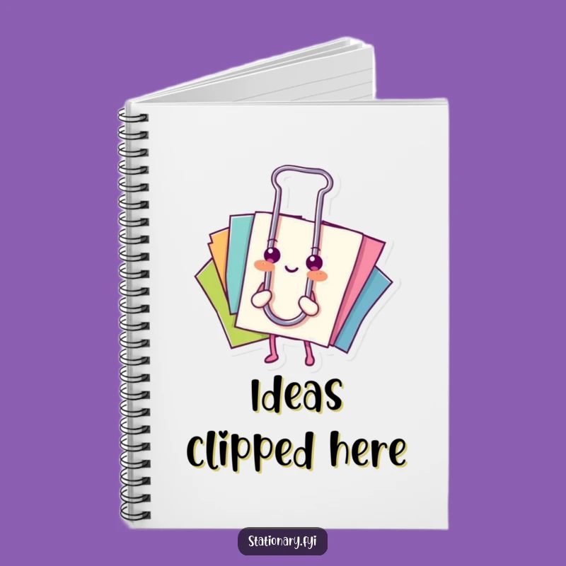 Funny Notebook: Clip Your Thoughts with Paperclip & Colorful Papers