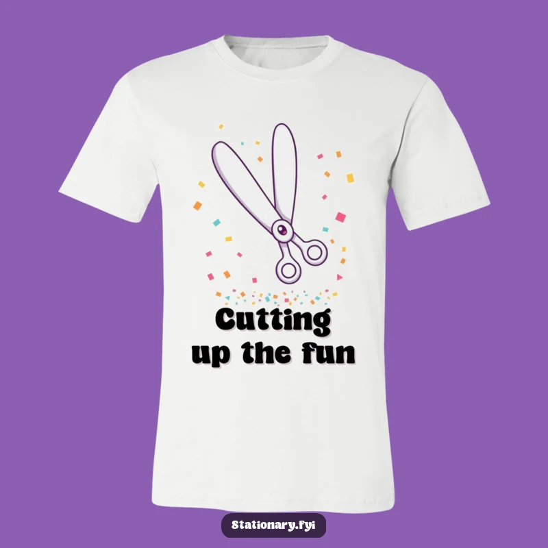 Funny Scissors Confetti T-Shirt - Wear Your Party Spirit Loud and Proud