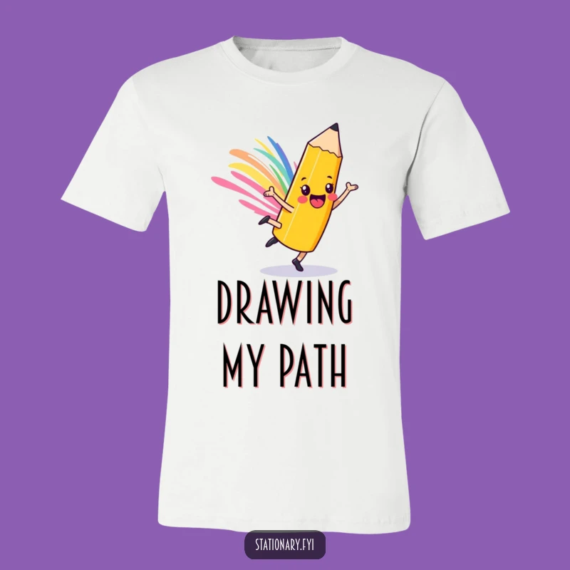 Funny Playful Pencil T-Shirt: Cartwheel Art Character Fun Tee