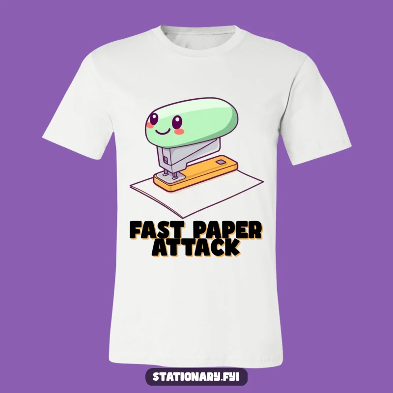 Funny Stapler Zipping Tee - Wear Your Office Hustle with a Smile