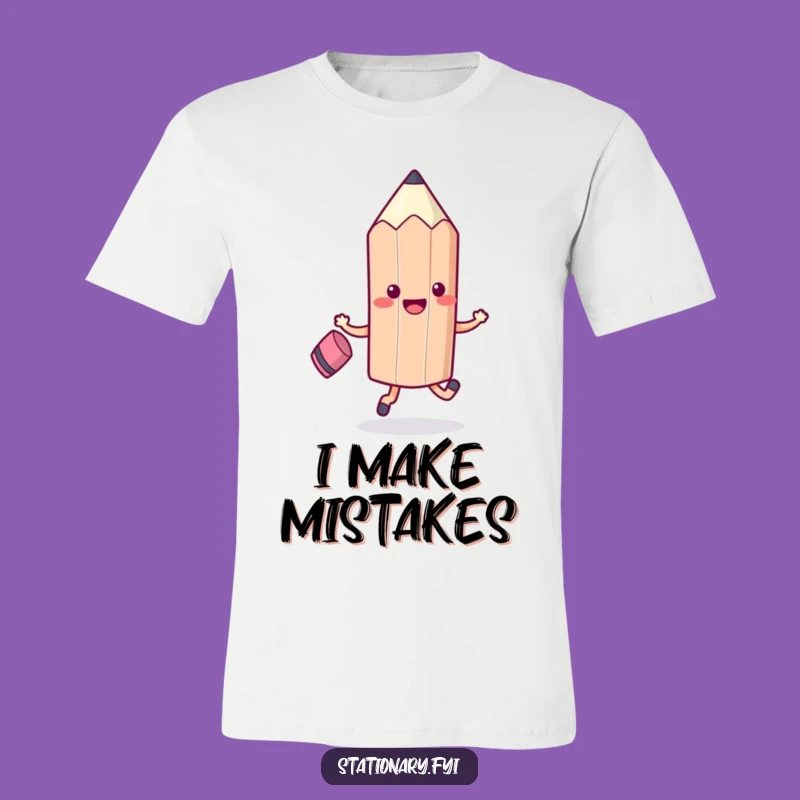 Funny Kawaii Pencil Skipping T-Shirt - Erase Bad Vibes with Style!