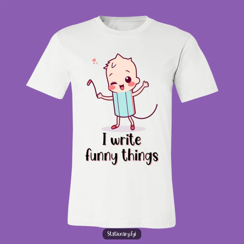 Funny Kawaii Pencil T-Shirt: Wiggling Lead of Joy, Your Creative Expression Tee