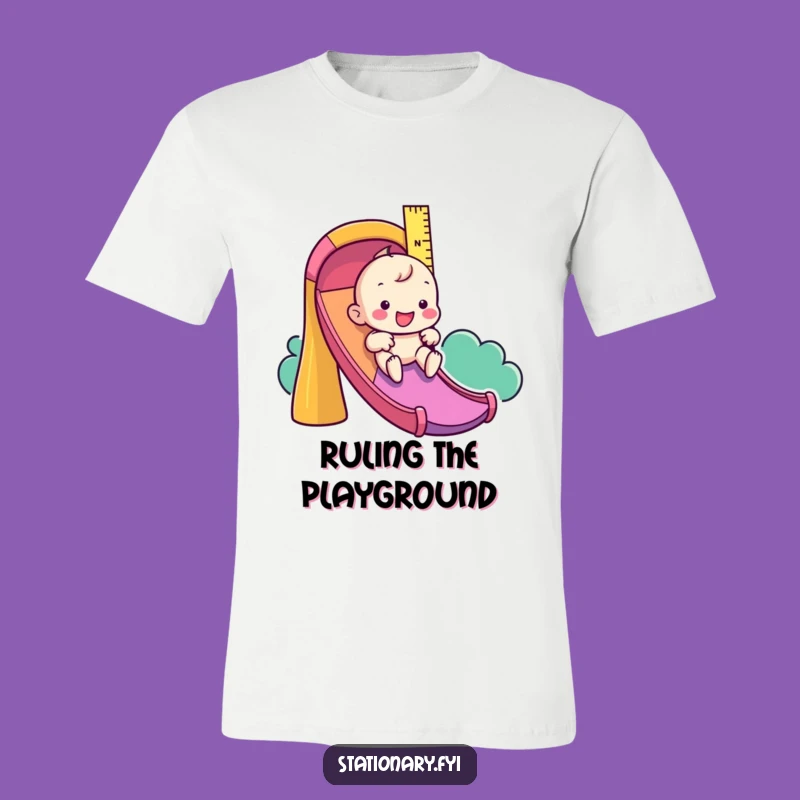 Funny Ruler T-Shirt: Playful Slide Design for School Spirit