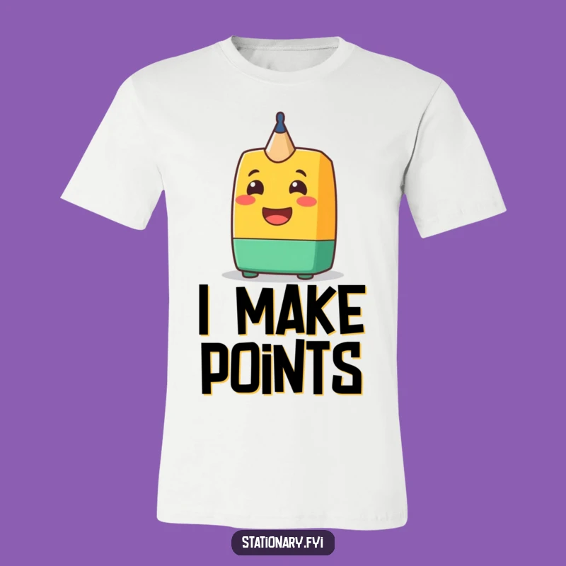 Funny Sharpener Grin T-Shirt: Wear Your Smile with Stationery Style