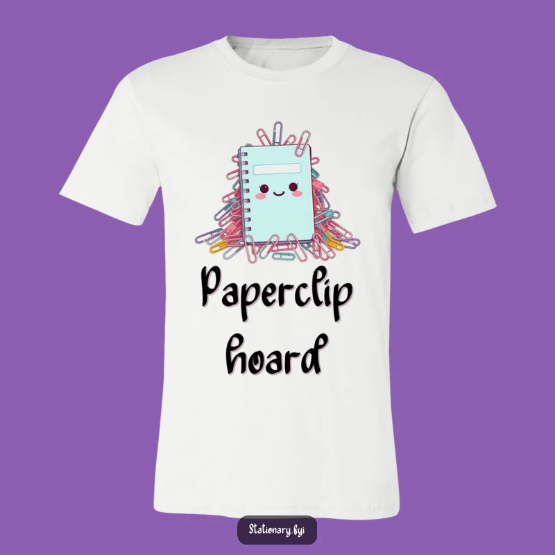 Funny T-Shirt: Tiny Notebook vs. Paperclip Mountain - Hilarious Wearable Office Joke!