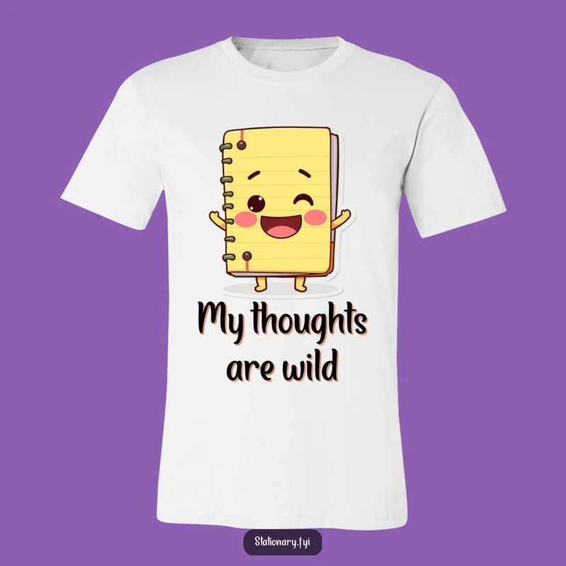 Funny Wobbly Notebook T-Shirt - Big Smile Humor Tee for Book Lovers