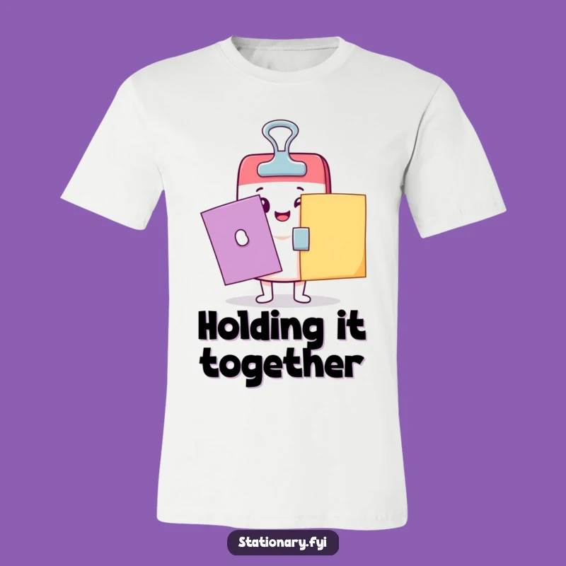 Funny Kawaii Binder Clip T-Shirt: Adorable Clamping Action for Hilarious Style