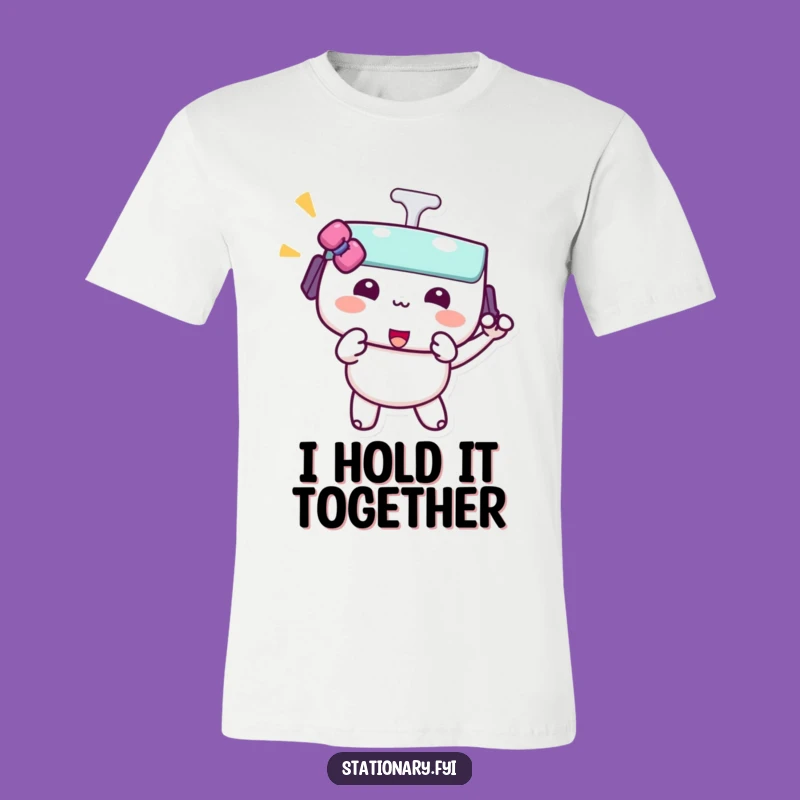 Funny Kawaii Binder Clip T-Shirt - Playful Pinch Tee Gift!