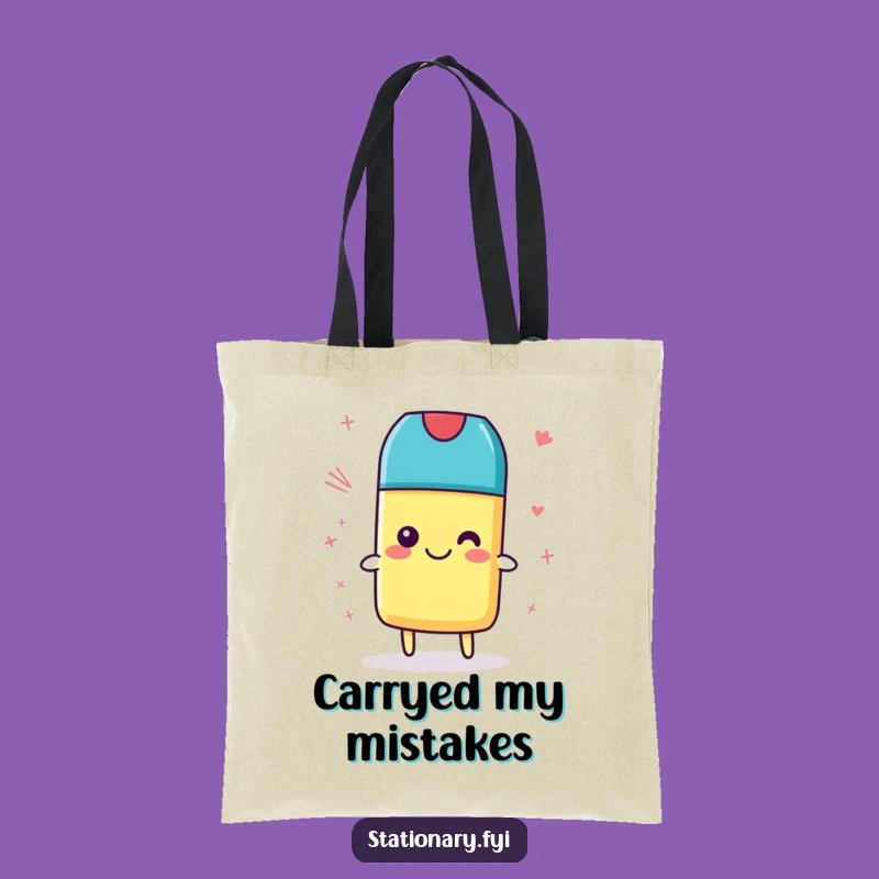 Funny Eraser Tote Bag - Carry Your Essentials with Humorous Tidiness, Perfect Gift for Organizers!