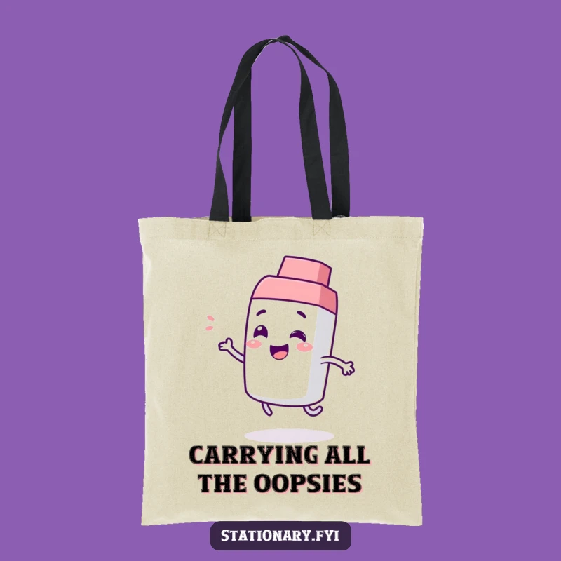 Funny Giggling Eraser Tote Bag - Playful Bounce Eco-Friendly Humor Gift