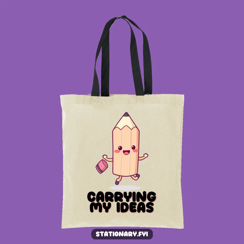 Funny Kawaii Pencil Skipping Tote Bag - Carry Your Supplies with Joy!