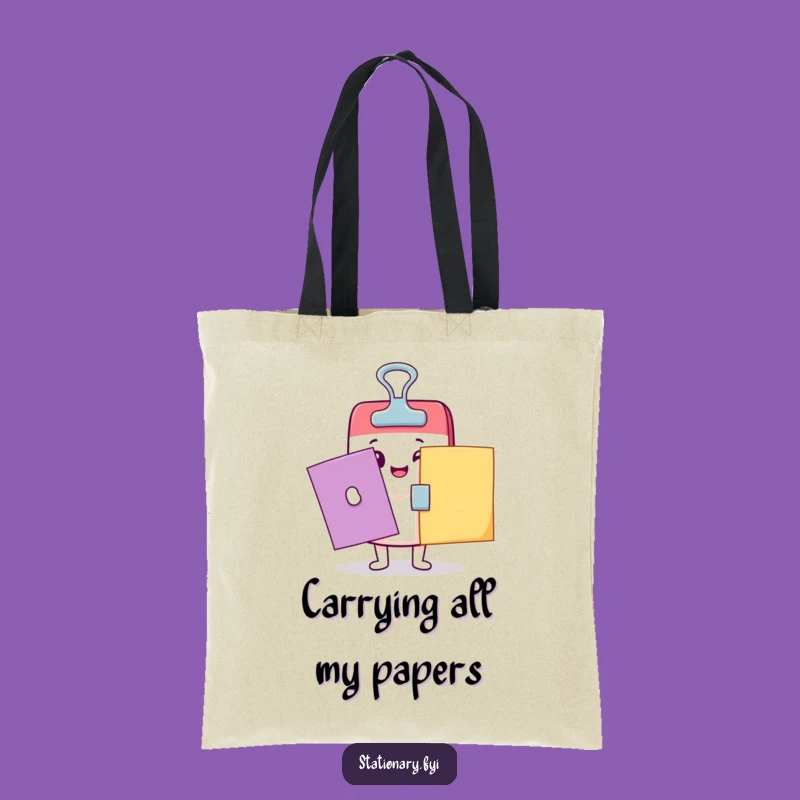 Funny Kawaii Binder Clip Tote Bag: Carry Your Essentials with Adorable Charm