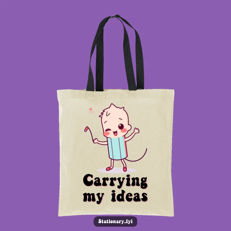 Funny Kawaii Pencil Tote Bag: Carry Your Art Supplies, Stylish & Funny Gift