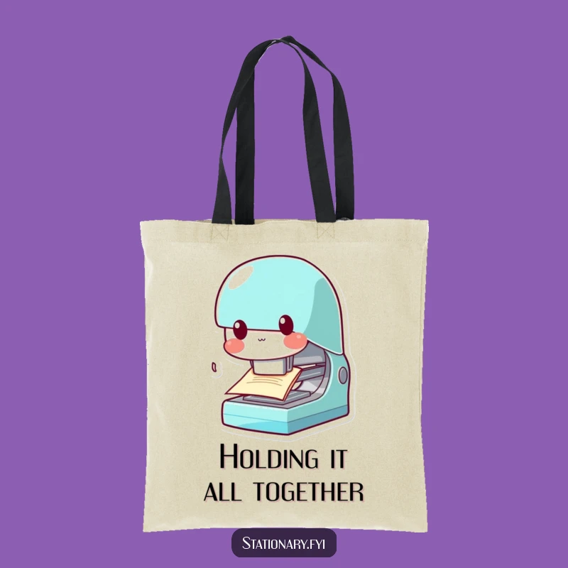 Funny Kawaii Stapler Tote Bag: Carry Your Work in Style, Practical Office Gift