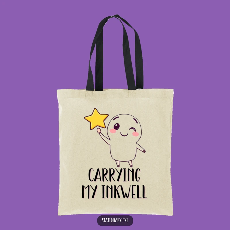 Funny Pen Tote Bag: Carry Your Creations with a Smiling Star