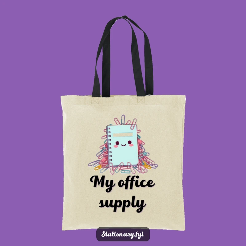 Funny Tote Bag: Tiny Notebook's Paperclip Panic - Carry Your Laughs in Style!