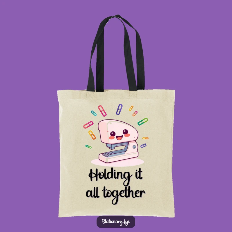 Funny Stapler Juggling Tote Bag: Carry Your Essentials with Office Charm!