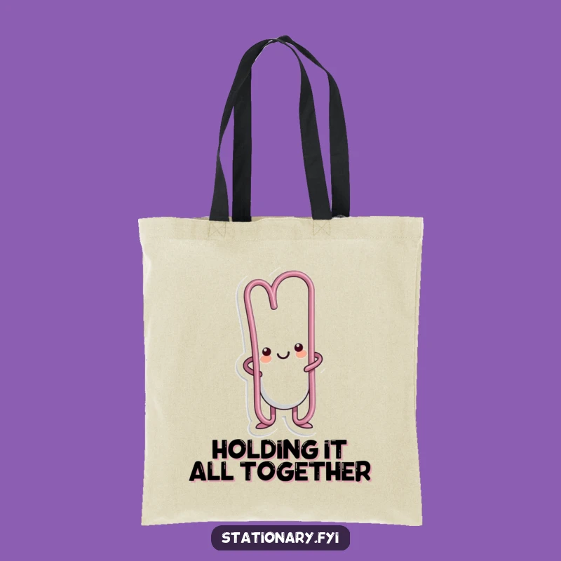 Funny Kawaii Paperclip Tote Bag - Hilarious Accessory for Carrying Your Laughs