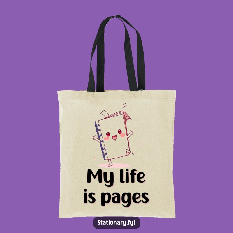 Funny Kawaii Notebook Cartwheel Tote Bag - Carry Your Ideas with Flair!