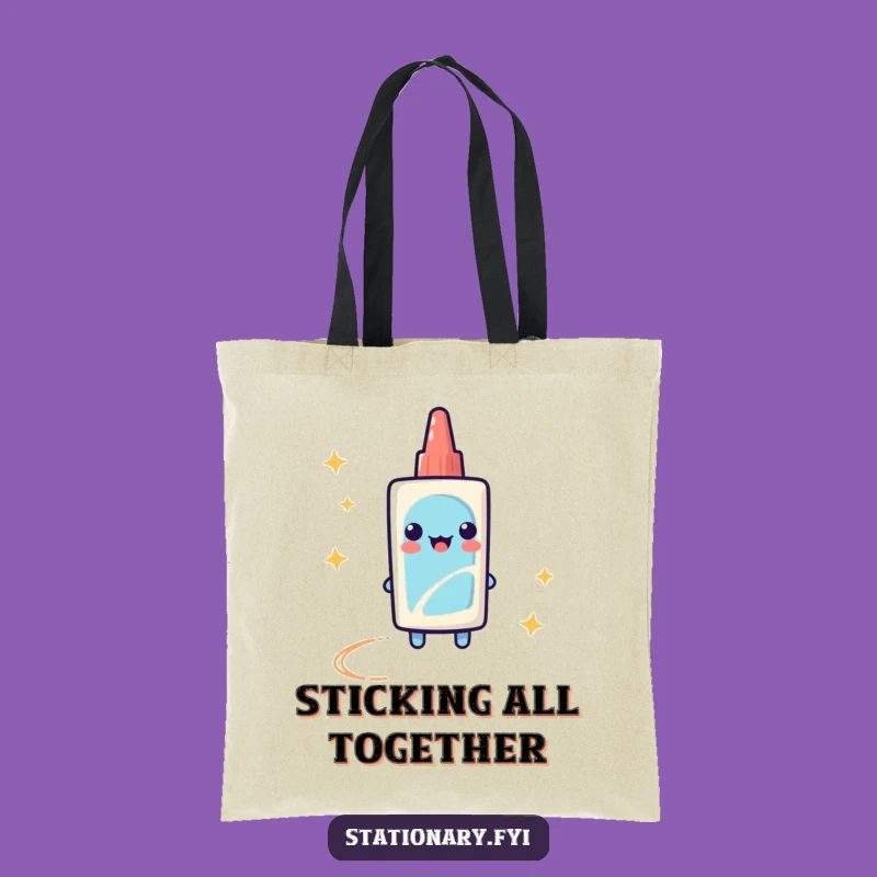 Funny Glue Stick Tote Bag: Carry Your Creations with Sparkly Flair!